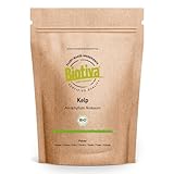 Biotiva Polvo de algas kelp orgánicas - 200 g - yodo natural - laminariales - llenado en Alemania (DE-ÖKO-005) - 100% vegano - sin agentes de relleno ni sustancias disociadoras.