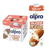 Alpro Bebida Vegetal de Almendras sin Ázucar - Pack de 6 x 1L