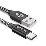 HAKUSHA Cable USB C, [1M] USB Tipo C Cable de carga rápida de nailon para Android Samsung Galaxy S21 Ultra,Note 20,Z Fold 3,Huawei P50,Mate 40,MateBook,Xiaomi 11,OnePlus,Google Pixel 5,Realme