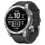 Garmin fēnix ​​7 - Reloj GPS multideporte con pantalla táctil y funciones superiores, frecuencia cardíaca, mapas y música, Gris Plata