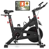 FITFIU Fitness BESP-150 - Bicicletas Indoor uso intensivo en casa. Resistencia por fricción, Conectividad con APP Kinomap y Zwift, Sillín y Manillar Ajustables y Peso máx. usuario 120kg