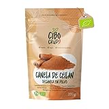 Canela de Ceylan en Polvo Ecologica - 200g. Canela de Ceilan Molida Finamente. Vegana 100% Natural y Pura de Calidad sin Aditivos ni Conservantes.