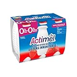 Actimel Yogur bebible fresa - con probioticos, fermentos, vitaminas y 0% azúcares- Pack 6x100g