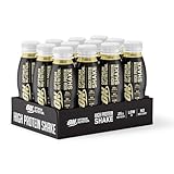 Optimum Nutrition Batido de Alta Proteína, Snack Saludable Listo para Beber, Sin Azúcares Añadidos, Bajo en Grasas, Snack Post-Entrenamiento para Hombres y Mujeres, Sabor Vainilla, 12x330ml