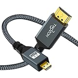 Twozoh Cable Micro HDMI a HDMI 1M, Micro HDMI Tipo D a HDMI Tipo A supporta 4K/60Hz 1080P 2.0a/b 2.0/1.4a