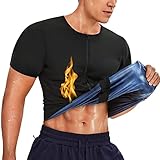 Bingrong Chaleco Sauna Hombre Faja Reductora Adelgazante Camiseta Neopreno Compresión Hombres Sauna Chaleco Sudoración para Deporte Fitness Running Gym (Negro, XL)