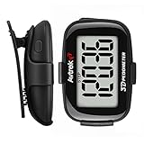 Podometro 3D de Alta Precision para Caminar Pantalla Gigante con numeros Contador de Pasos Clip para Correr con indicador de Tiempo y retroiluminacion LED (Negro)