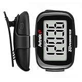 Podometro 3D de Alta Precision para Caminar Pantalla Gigante con numeros Contador de Pasos Clip para Correr con indicador de Tiempo y retroiluminacion LED (Negro)