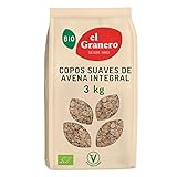 El Granero Integral - Copos Finos de Avena Integral - 3 kg - Rico en Vitaminas y Minerales - Ayuda al Tránsito Intestinal - Beneficioso para el Sistema Inmune - Aptos para Veganos