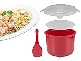 BEPER C106CAS001 Microwave Rice Cooker Olla arrocera para microondas, 2.6 litros, Polipropileno Libre de BPA, Rojo