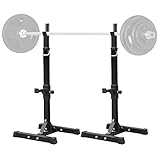 Yaheetech Soporte para Barra de Pesas de Sentadillas y Musculacion, Estante Barra Levantamiento Gimnasio Ajustable Max 200 KG