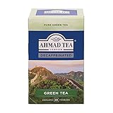 Ahmad Tea - Té verde sin cafeína - Té verde sin cafeína - Bolsitas de té selladas con sabor envueltas individualmente con 2 g de té por porción - 20 bolsitas de té con cinta