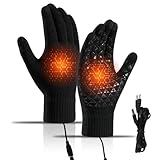 Fivtsme Guantes calefactables USB, Guantes Aptos para Pantallas Táctiles, Guantes calefactables USB para Hombres y Mujeres, Guantes de Invierno para Ciclismo Motocicleta Senderismo Esquí