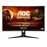 AOC C27G2ZE/BK - Monitor curvo gaming de 27' FHD (1920x1080, 1500R, 240Hz, 0.5 ms, VA, FreeSync Premium, 300 cd/m, VESA, HDMI 2x2.0, Displayport 1x1.2) Negro/rojo