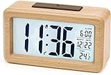 aboveClock Reloj Despertador Digital, Despertador con Pantalla LED de Temperatura, Pantalla Grande, Reloj Despertador Pilas Brillo Regulable, Función Snooze【3 × AAA Baterías Necesarias】