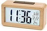 aboveClock Reloj Despertador Digital, Despertador con Pantalla LED de Temperatura, Pantalla Grande, Reloj Despertador Pilas Brillo Regulable, Función Snooze【3 × AAA Baterías Necesarias】