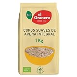 El Granero Integral - Copos Suaves Avena Integral Ecológica - 1 kg - Sin Azúcar Añadido - Aptos para Veganos - Alto Contenido en Fibra y Proteínas - Cereales de Desayuno