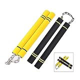 XLKJ Nunchakus Espuma Goma, Nunchaku de Goma con Cadena de Acero Inoxidable Nunchakus Juguete para Adultos, Niños Principiantes