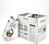 Frías - Bebida Vegetal de Soja Chocolate - Sin Gluten y Sin Lactosa - Pack de 6 Unidades de 1L - 100% Vegana - Bajo Contenido en Grasas Saturadas - Elaborada en España