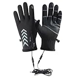 Guantes térmicos eléctricos USB, guantes calefactados antideslizantes y recargables, pantalla de calefacción USB, impermeables, guantes cálidos de invierno, guantes de invierno para equitación,