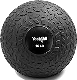 Yes4All D297 Slam Balls 6.8 kg, Negro, balón Medicinal Relleno de Arena, sin Rebote, Adecuado para Entrenamiento y Fuerza