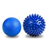 URAQT Bolas de Masaje Miofascial, 2pcs Set de Pelotas con Pinchos y Bolas de Lacrosse, para Aliviar Dolores Musculares, Herramienta de Alta Densidad