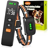 Luctry Collar Adiestramiento Perros, IP67 Impermeable Recargable Collar de Adiestramiento para Perros Pequeños Medianos Grandes, 3 Modos de Entrenamiento y Rango Remoto de 1000 Metros