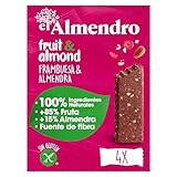 El Almendro, Barrita Fruta Y Almendra Frambuesa, Barritas de Frutas, Ideales como Snack, 4 Porciones de 35 Gramos, 140 Gramos