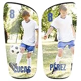 SAQUITOMAGICO Espinilleras Personalizadas con tu Foto y Dorsal para Niños y Adultos (diseño Libre, XS)