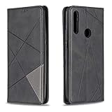 Posanter Funda para Huawei P Smart Z / Y9 Prime 2019, PU Cuero Flip Carcasa Fundas Móvil de Tapa Libro con Cierre Magnético, Tarjetero y Suporte, Capa Plegable Cartera, Flip Cover Case (Negro)