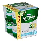 Activia Yogur Natural Edulcorado -Probióticos y con 0% azúcares - Pack: 8x120g