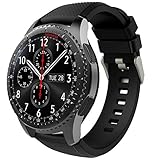 TiMOVO Correa de Reloj Compatible con Samsung Gear S3 Frontier/Galaxy Watch 3 45mm/Galaxy Watch 46mm, Banda Silicona para Huawei Watch GT2 Pro/GT 2e/GT 46mm/GT2 46mm/GT3 46mm/Ticwatch Pro 3 - Negro