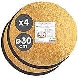 ScrapCooking 5215 - Juego de 4 Soportes para Tartas Redondos, diámetro de 30 cm, cartón Reversible, Color Dorado y Negro, Gran Bandeja para Tartas XXL – Disco de Posavasos – Base Cake Board –