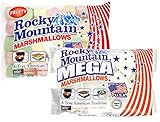 Juego de degustación de malvaviscos de las Montañas Rocosas Fruity & Mega, coloridos dulces tradicionales americanos para asar en una fogata, a la parrilla o al horno, sabor a fruta, (1x300g, 1x340g)