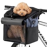 Navaris Bolsa de Perro para Bicicleta - Transportín Multiuso para Mascotas gatos Perros - Cesta con Asas para Bici Transporte Viaje - Mochila Azul