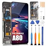 Pantalla OLED para Samsung Galaxy A80 SM-A805F SM-A8050 SM-A805X SM-A805N LCD Pantalla Táctil Asamblea Reemplazo Pantalla de Cristal Digitalizador con Kit de reparación (Negro con Marco)