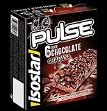 Isostar Barritas Pulse, Barritas de chocolate con leche energéticas con hidratos de carbono de utilización rápida y progresiva, guaraná y alto contenido en vitaminas, 6x23g