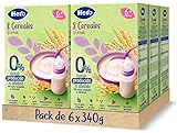 Hero Baby - Papilla de 8 Cereales sin Azúcares Añadidos, para Bebés a Partir de los 6 Meses - Pack de 6