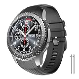 NotoCity Correa Compatible con Samsung Gear S3 Classic/Frontier/Galaxy Watch 46mm, Correa de Reloj de Silicona Suave Compatible con Gear S3 Classic/ S3 Frontier/Galaxy 46mm (Negro)