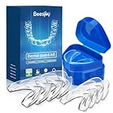 Beesjuy Kit de Protección Dental 8Pcs, Ferula Descarga Bruxismo, Férula Dental de Descarga, Protector Bucal Para Dormir, Material Termoplástico de Calidad Alimentaria, Prevenir el Bruxismo, ATM