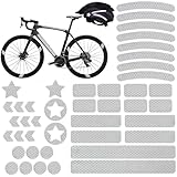 42 pcs pegatinas reflectantes bicicleta, kit de calcomanías reflectantes, calcomanías adhesivas de visibilidad nocturna para casco, bicicleta, coche y cochecito, advertencia de seguridad al aire libre