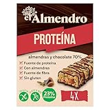 El Almendro, Barritas de Almendra y Chocolate Negro 70%, Barritas Energeticas, Barritas Proteicas, 4 porciones de 35 Gramos, 140 Gramos