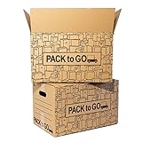 Pack 10 Cajas Carton Almacenaje, Mudanza con Asas, Carton reforzado de 50x30x30cm. (Pack 10 Cajas 50x30x30 cm.)