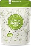 nutri+ Vegan Protein Powder Vainilla Natural sin Edulcorantes 500g - 83,1% Proteínas Bebida Deportiva sin Lactosa para Batidos Sin Gluten Vegano