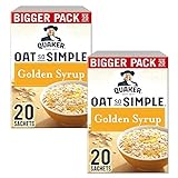 Cleverry set de Gachas de Avena Quaker Oat So Simple Golden Syrup 40 bolsitas x 36g – oatmeal para un desayuno delicioso