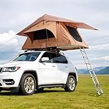 VEVOR Carpa de Techo Rígida para 2-3 Personas, Carpa de Techo Rígida Plegable con Escalera Telescópica, Colchón, Funda de PVC, Impermeable para Jeep, SUV, Furgoneta, Camioneta, 3400 x 3100 x 1320 mm