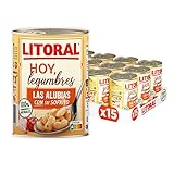 LITORAL Hoy Legumbres Alubias con su sofrito - Plato Preparado Sin Gluten - Pack de 15x430g - Total: 6.45kg