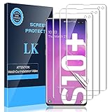 LK Compatible con Samsung Galaxy S10 Plus Protector de Pantalla,3 Piezas,Admite la Función de Huella Digital,Película Protectora de TPU,Alta Definición y Sensibilidad,LK-X-21