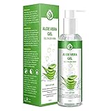 Gel de Aloe Vera 100% Puro,250 ML, Crema Natural Hidratante para Cara,Cabello y Cuerpo,Ideal para el Acné,Pieles Secas y Quemadas Solares,Calmante,Nutritiva y Antisensible| con Bomba