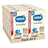 Nestlé Papilla 8 Cereales, sin azúcares añadidos, a partir de los 6 meses, 8 x 725 g